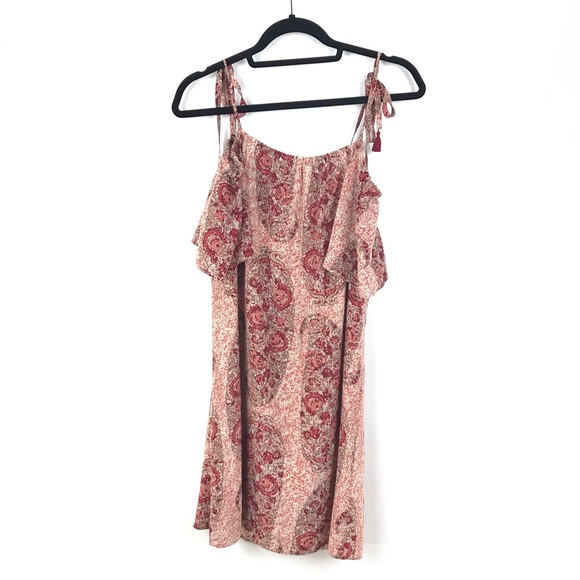 Madewell Silk Cold Shoulder Dress In Paisley M & L - Picture 3 of 7